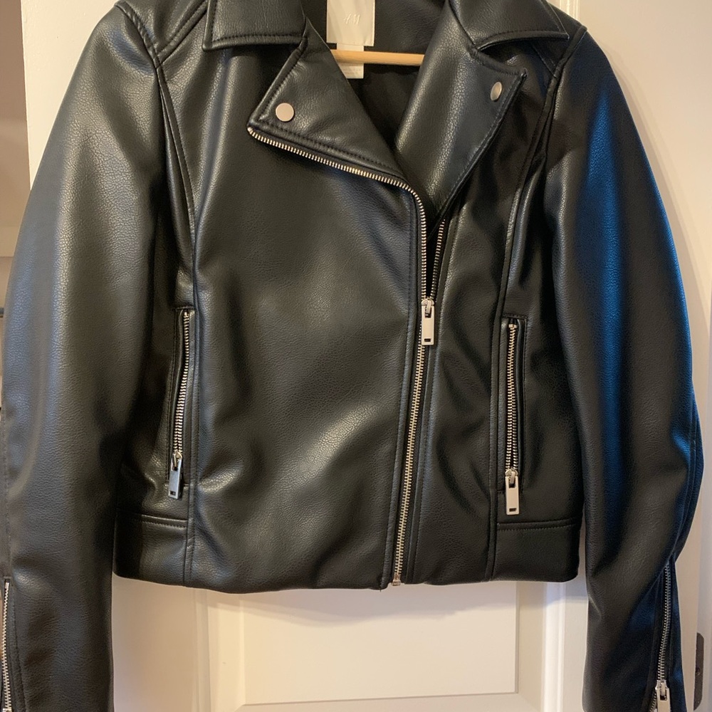 Black leather jacket
